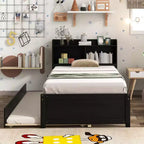 MAYEERTY Twin Bed Frame Under-Bed Storage No Box Spring Needed Noise-Free Design