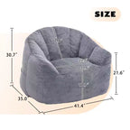 Pouf poire moderne en fausse fourrure avec accoudoirs