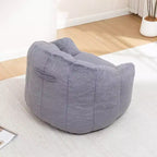Pouf poire moderne en fausse fourrure avec accoudoirs