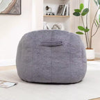 Pouf poire moderne en fausse fourrure avec accoudoirs