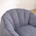 Pouf poire moderne en fausse fourrure avec accoudoirs