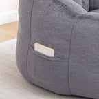Pouf poire moderne en fausse fourrure avec accoudoirs