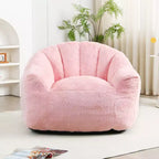 Pouf poire moderne en fausse fourrure avec accoudoirs