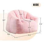 Pouf poire moderne en fausse fourrure avec accoudoirs