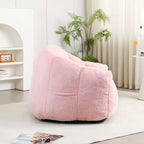 Pouf poire moderne en fausse fourrure avec accoudoirs