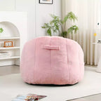 Pouf poire moderne en fausse fourrure avec accoudoirs