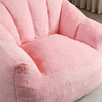 Pouf poire moderne en fausse fourrure avec accoudoirs