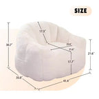 Pouf poire moderne en fausse fourrure avec accoudoirs