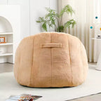 Pouf poire moderne en fausse fourrure avec accoudoirs
