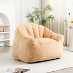 GDFStudio Thoii Modern Faux Fur Upholstered Bean Bag Chair with Armrest