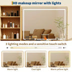 Coiffeuse cannelée avec miroir, 5 tiroirs, plateau en verre, support pour sèche-cheveux, texture ondulée, pour chambre à coucher