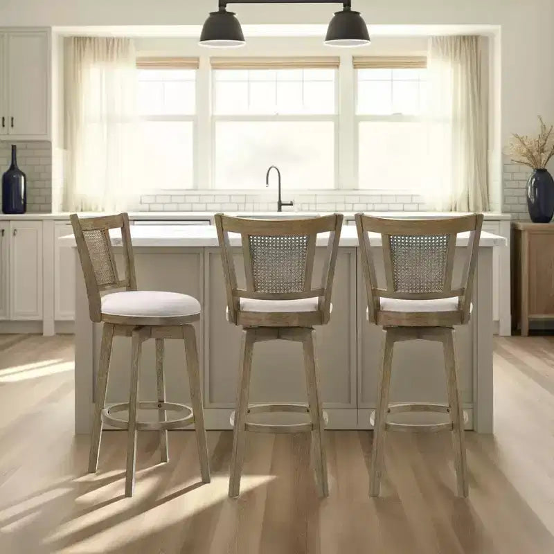 Adjustable Height Upholstered Barstool