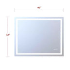 Miroir de salle de bain LED 40x32 pouces avec anti-buée, intensité variable, 3 températures de couleur