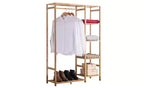 Home Collection Bamboo Garment Rack with Shelves & Curtain